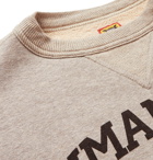 Human Made - Logo-Print Mélange Fleece-Back Cotton-Jersey Sweatshirt - Gray