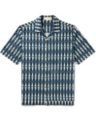 SMR Days - Bakoven Camp-Collar Printed Organic Cotton-Poplin Shirt - Blue
