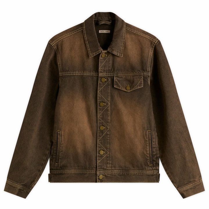 Photo: Carter Young Men's Arch Denim Jacket in Brown Overdye
