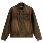 Carter Young Men's Arch Denim Jacket in Brown Overdye
