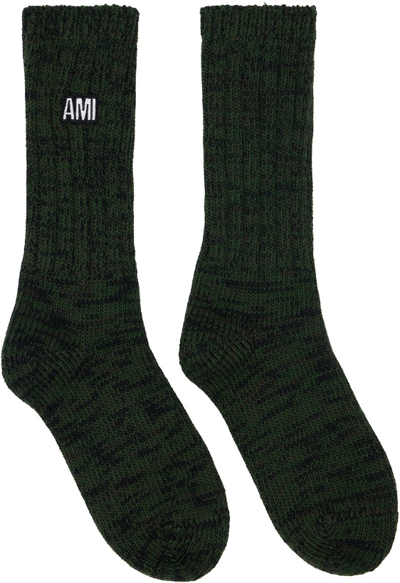 Photo: AMI Paris Green Marled Socks