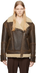Sportmax Brown Empoli Leather Jacket