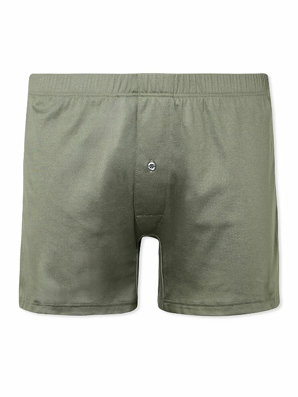 Photo: Zimmerli - Sea Island Cotton Boxer Shorts - Green