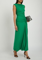 Simkhai Acacia Draped Jersey Maxi Dress Green