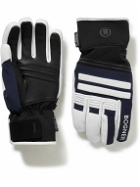 Bogner - Alex Rubber-Trimmed Padded Leather and Neoprene Ski Gloves - Blue