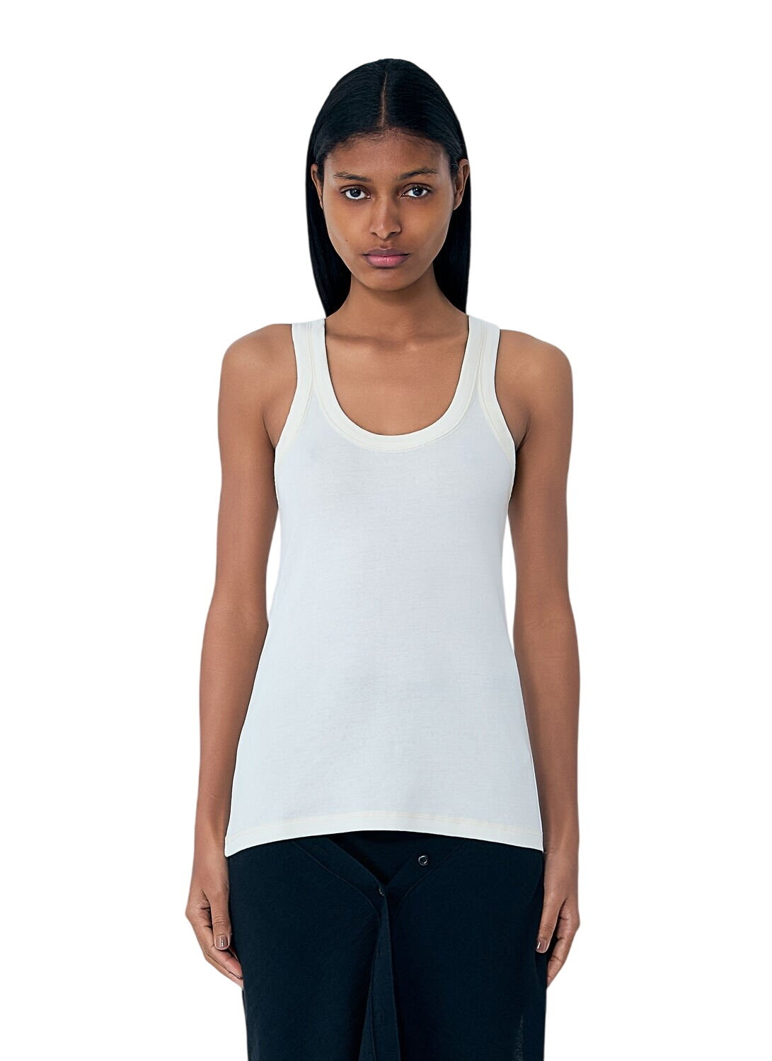 LEMAIRE タンクトップ　BLACK Lemaire Black Pleated Sleeveless Tank Top Lemaire