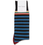 Paul Smith - Striped Stretch Cotton-Blend Socks - Blue