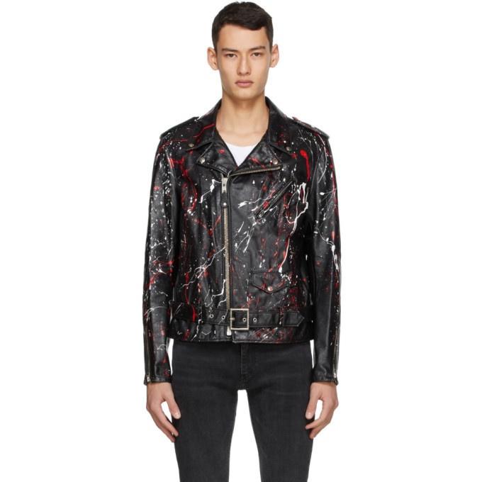 Photo: Schott Black and Red Leather Truth Jacket