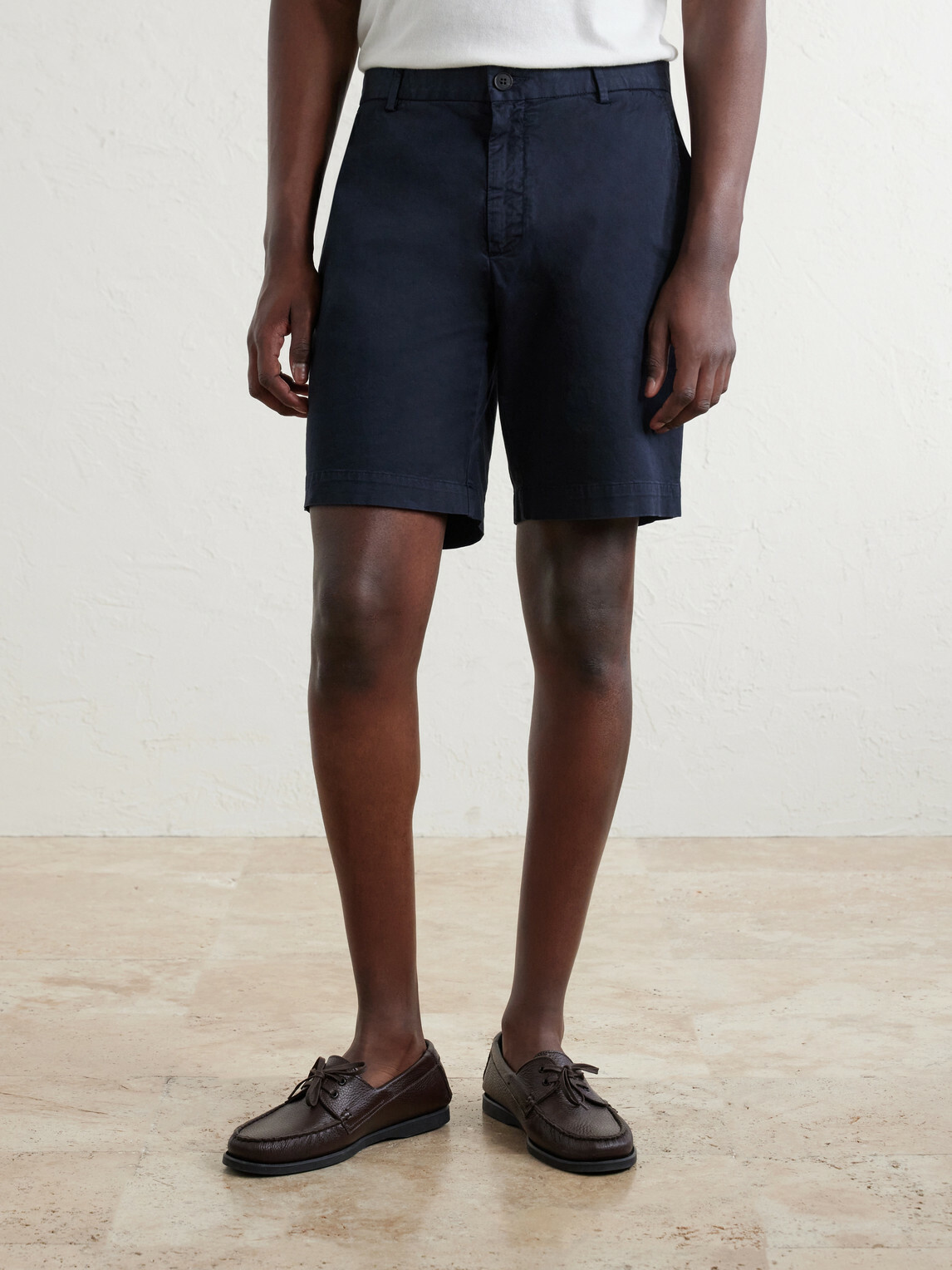 Sunspel - Straight-Leg Garment-Dyed Cotton-Blend Twill Chino Shorts - Blue