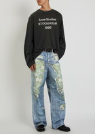 Acne Studios Logo-print Long-sleeve Cotton-blend T-shirt Black Other