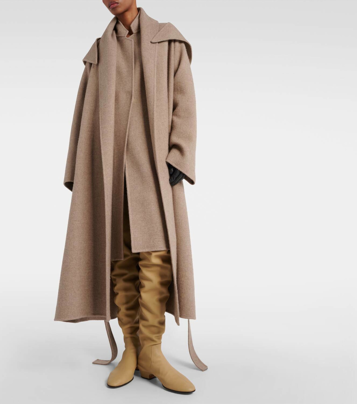 The Row Laguna cashmere flannel wrap coat The Row