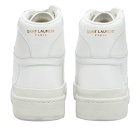 Saint Laurent Men's Sl-24 Distressed Hi-Top Sneakers in White