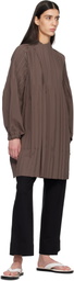 PLEATS PLEASE ISSEY MIYAKE Brown Smooth Coat