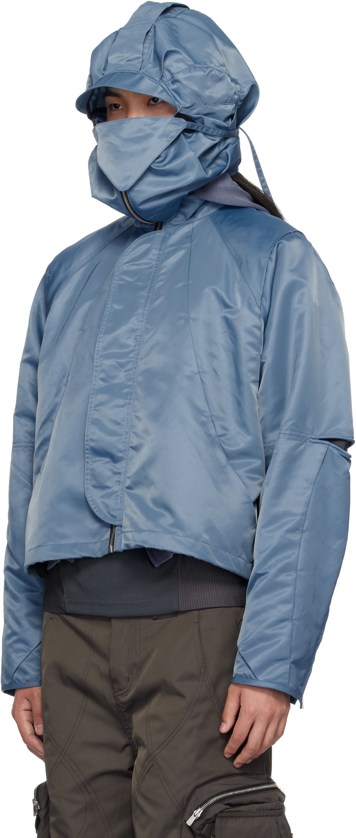 FFFPOSTALSERVICE Blue Hooded Parachute Jacket FFFPOSTALSERVICE