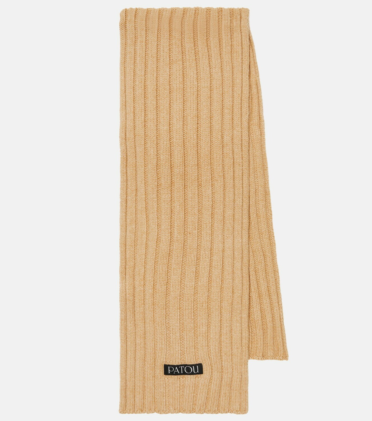 Patou Ribbed-knit wool and cashmere scarf