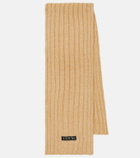 Patou Ribbed-knit wool and cashmere scarf
