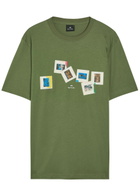 PS Paul Smith Slides Printed Cotton T-shirt Green