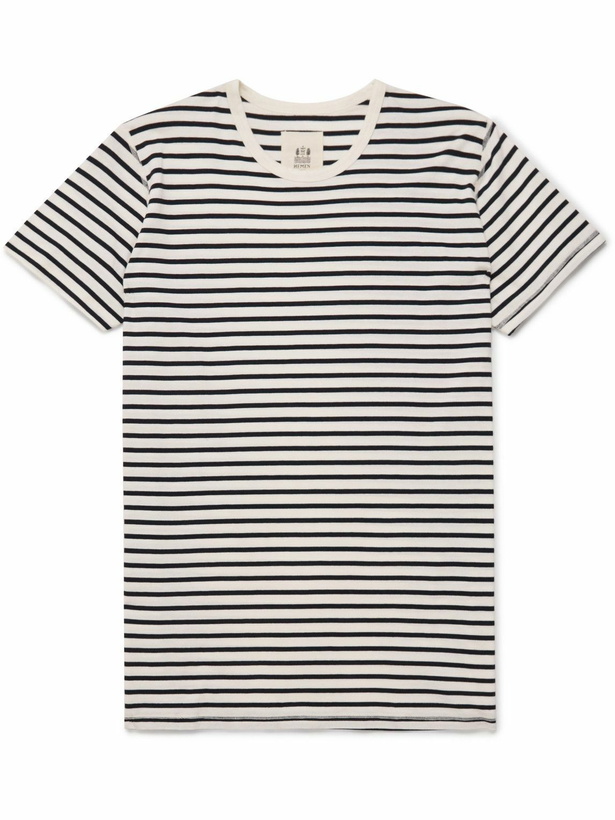 Photo: Hemen Biarritz - Dani Striped Organic Cotton-Jersey T-Shirt - Blue