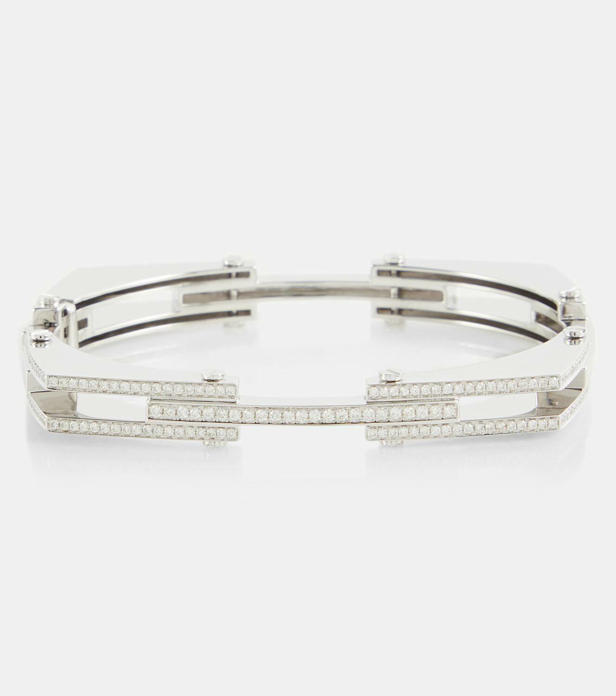 Rainbow K Chrome 14kt white gold bangle with diamonds