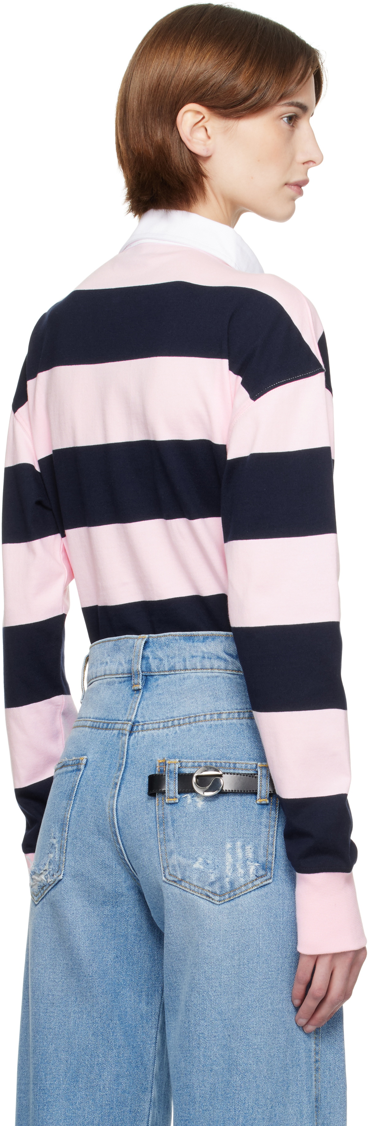 Coperni Navy & Pink Striped Bodysuit