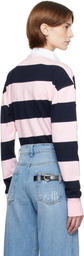 Coperni Navy & Pink Striped Bodysuit