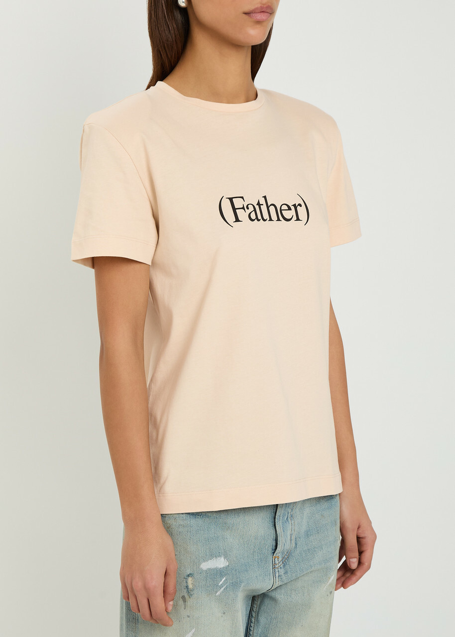 Bettter Father Printed Cotton T-shirt Beige