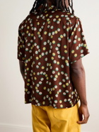 BODE - Bubble Camp-Collar Printed Satin-Twill Shirt - Brown