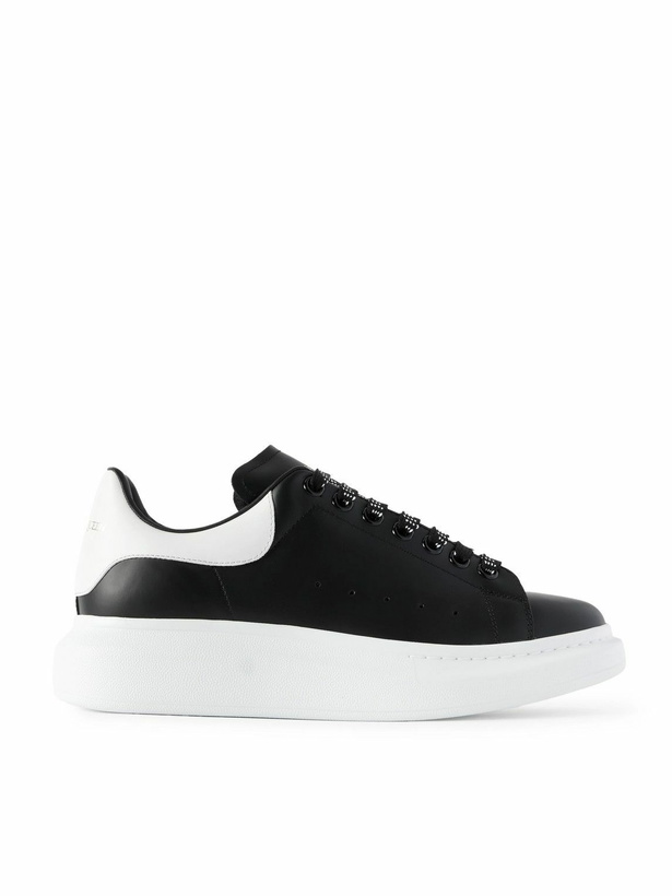Photo: McQueen - Exaggerated-Sole Studded Leather Sneakers - Black
