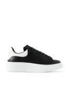McQueen - Exaggerated-Sole Studded Leather Sneakers - Black