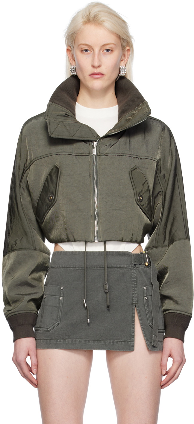 Dion Lee Khaki Crop Bomber Jacket Dion Lee