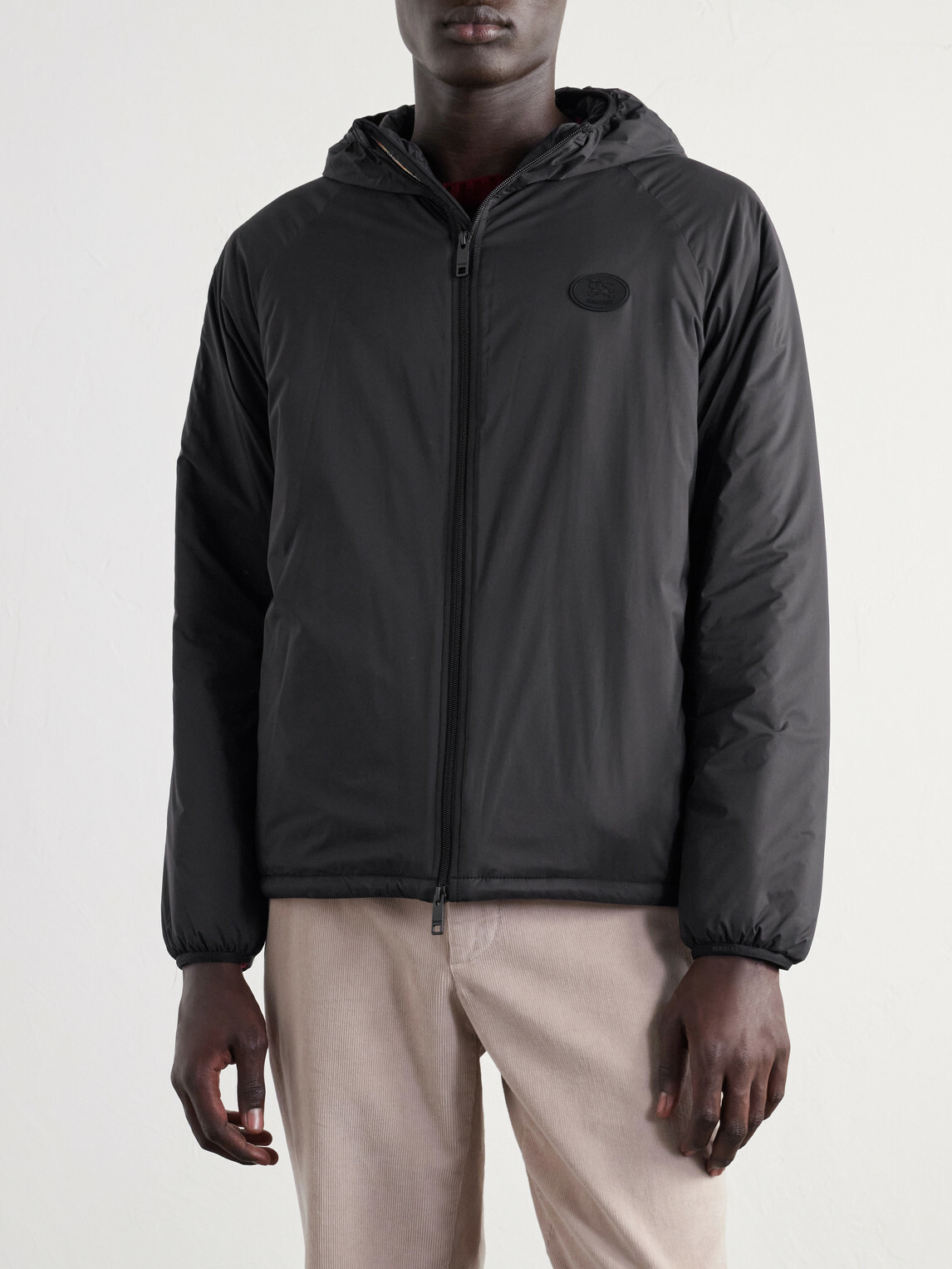 Burberry - Logo-Appliquéd Shell Hooded Jacket - Black
