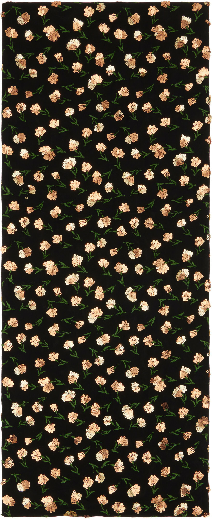 Dries Van Noten Black Embroidered Scarf