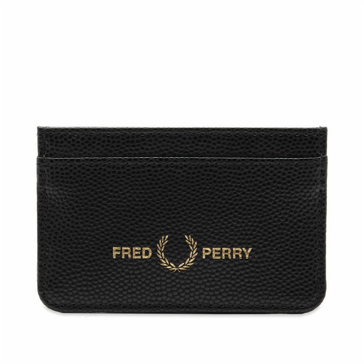 Photo: Fred Perry Men's Authentic Scotch Grain Textured Cardholder in Black