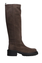Via Roma 15 Low Heels Boots In Brown Suede