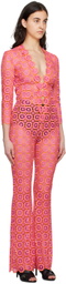 Moschino Pink Plunging Jumpsuit
