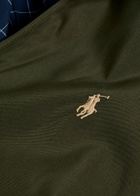 Polo Ralph Lauren Windbreaker Logo Brushed Poplin Bomber Jacket Olive