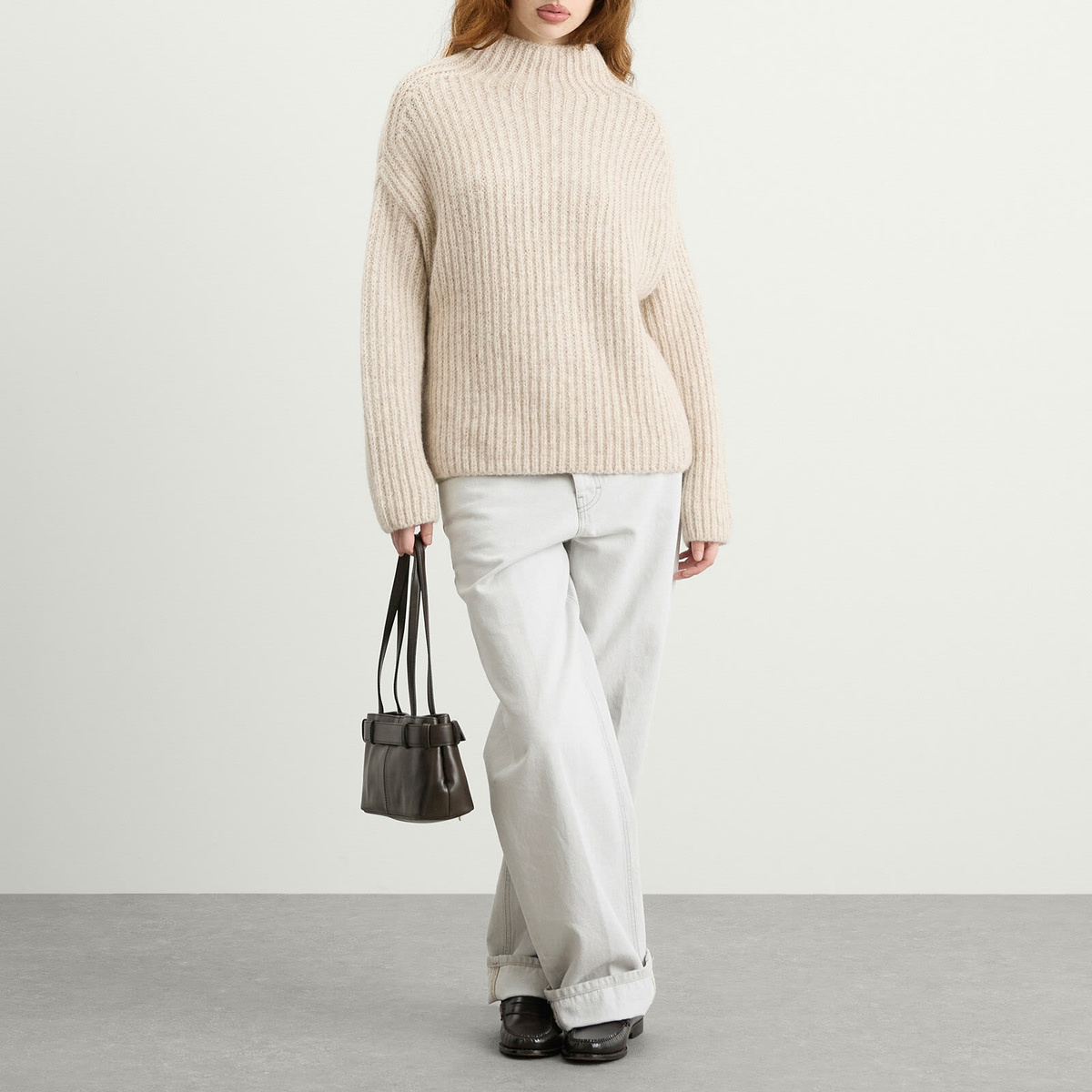 Closed Women's High Neck Sweatshirt in Slit Grey