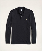 Brooks Brothers Men's Golden Fleece Slim Fit Stretch Supima Long-Sleeve Polo Shirt | Black