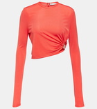 Christopher Esber Embellished jersey crop top