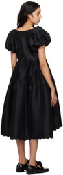 Kika Vargas Black Leana Midi Dress