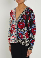 Farm Rio Mixed Valentina Floral-jacquard Knit Cardigan Multicoloured
