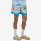 Casablanca Men's Le Plongeon Silk Shorts in Blue