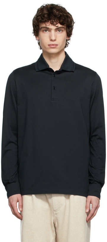 Photo: Loro Piana Navy Cotton Jersey Polo