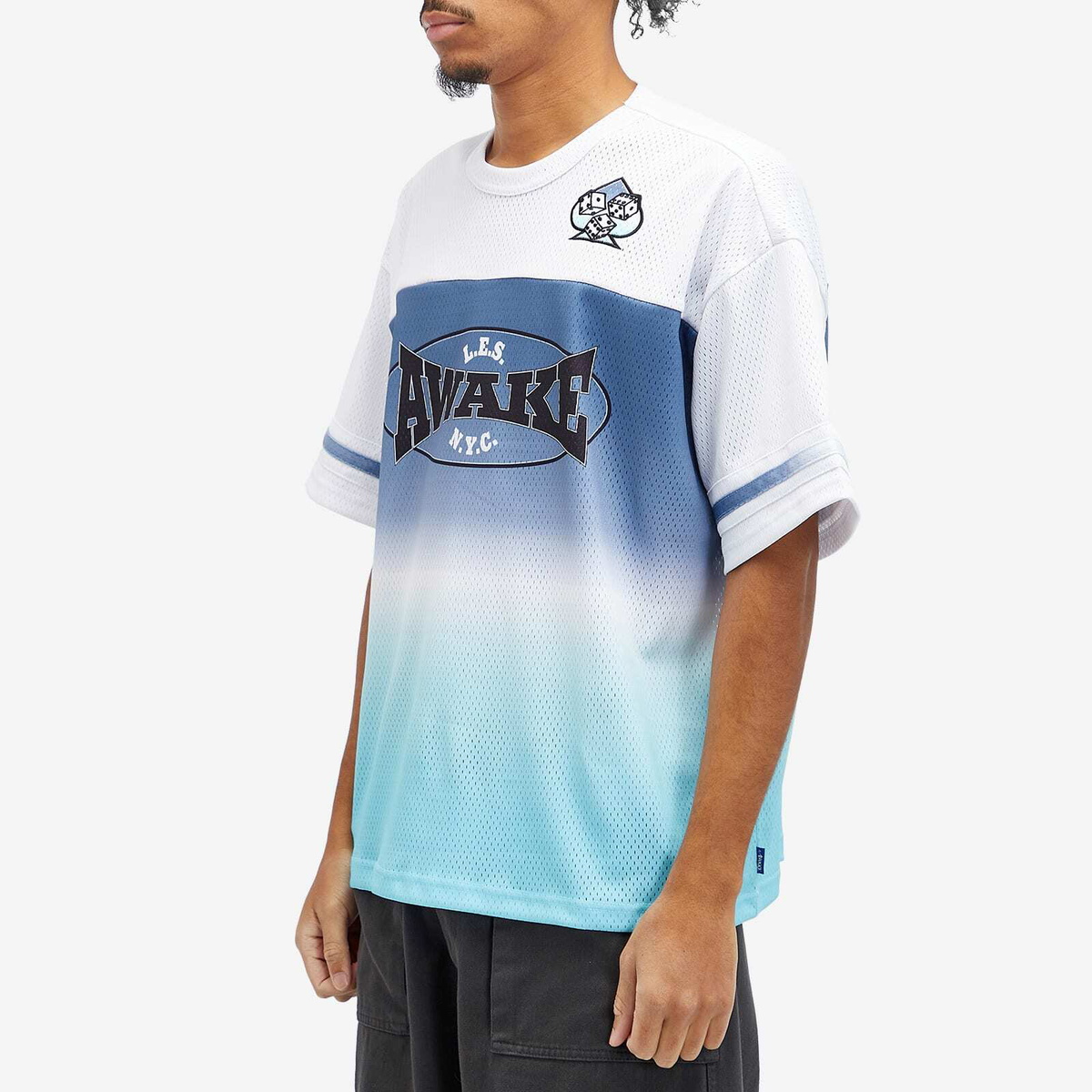 Awake NY Men's Mesh Football Jersey in White Multi Awake NY