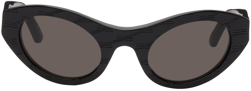 Balenciaga Monogram Acetate Round Sunglasses in Black