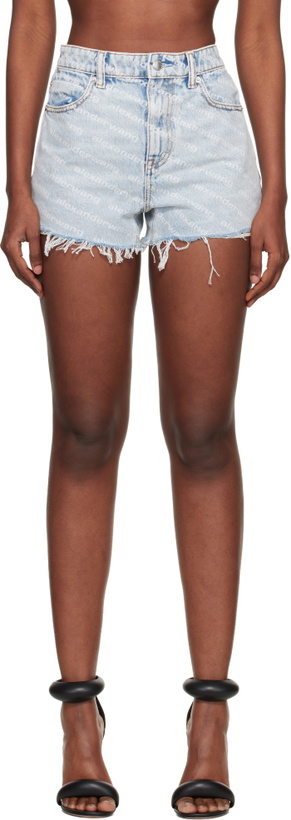Photo: Alexander Wang Blue Denim Bite Logo Shorts