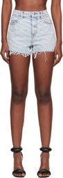 Alexander Wang Blue Denim Bite Logo Shorts