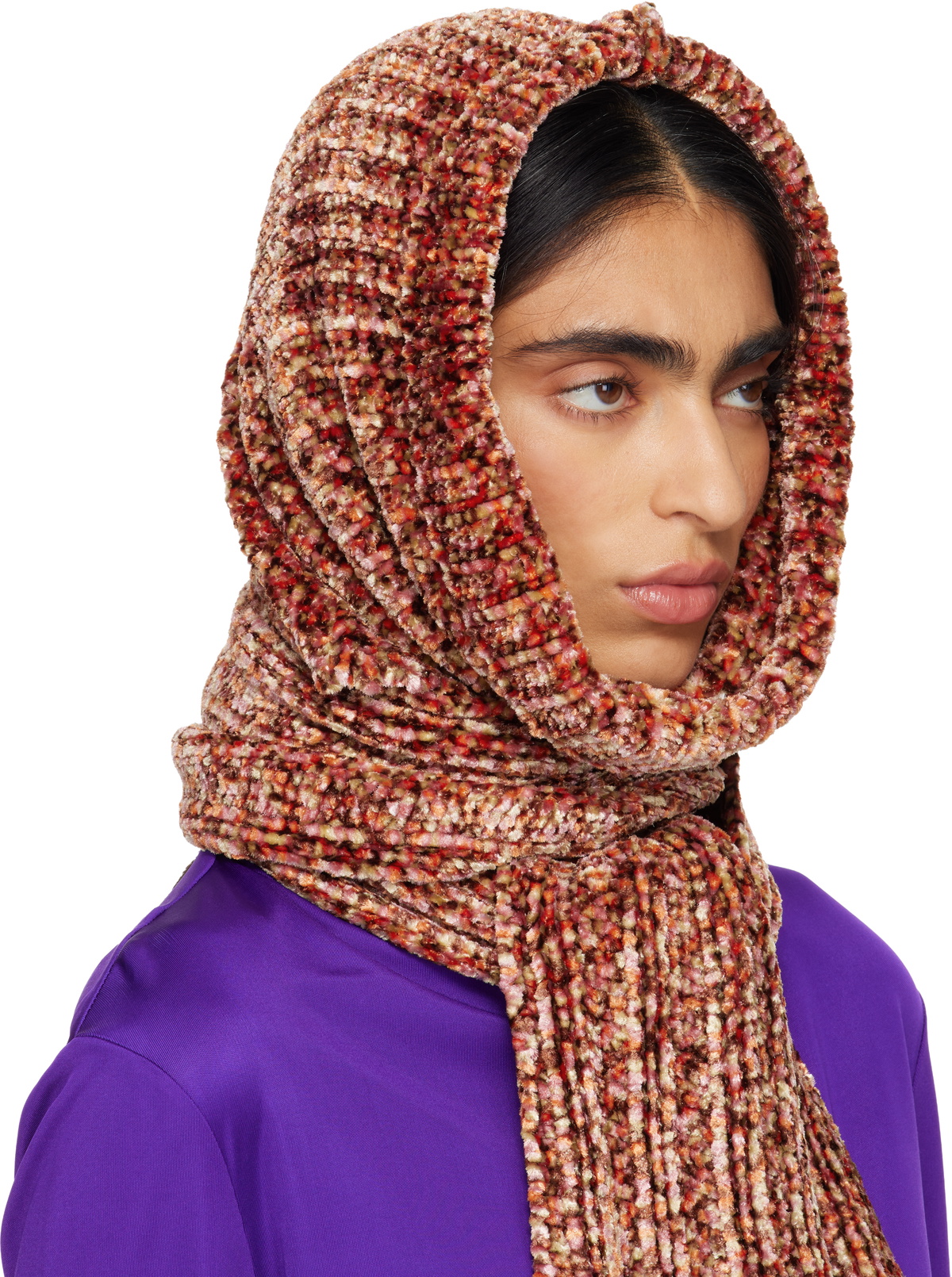 Dries Van Noten Pink Hooded Scarf