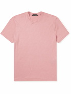TOM FORD - Logo-Embroidered Lyocell and Cotton-Blend Jersey T-Shirt - Pink