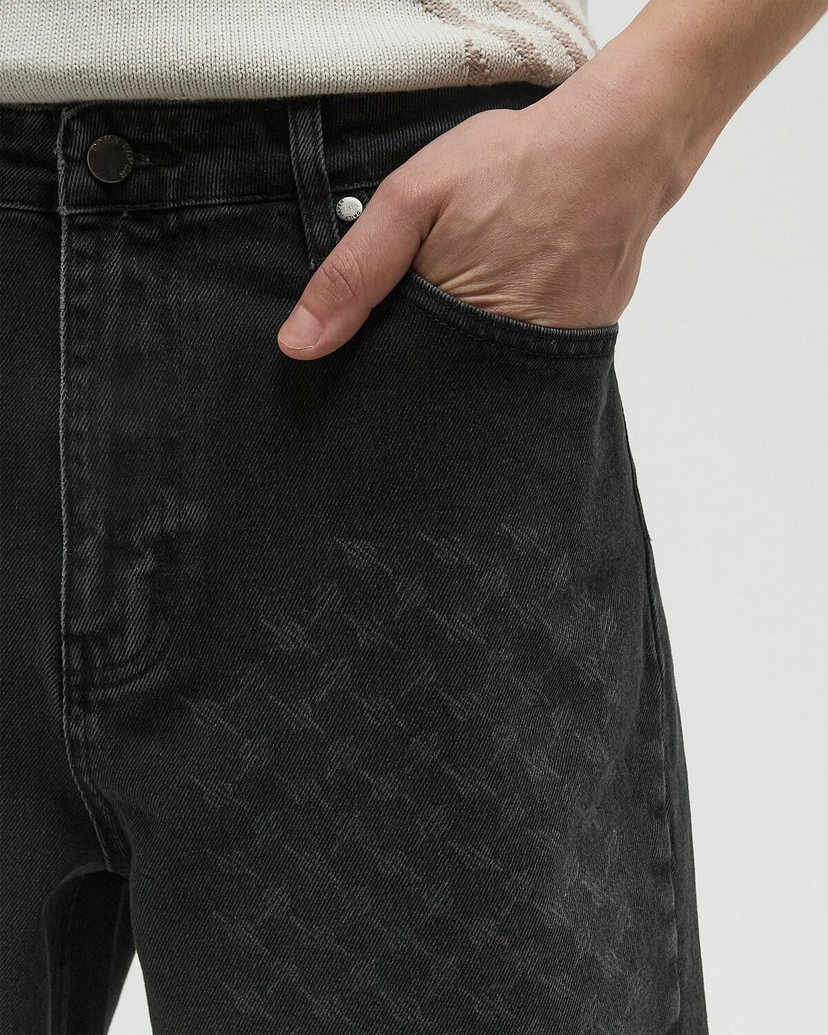 Daily Paper Laser monogram denim shorts Black Mens Casual Short
